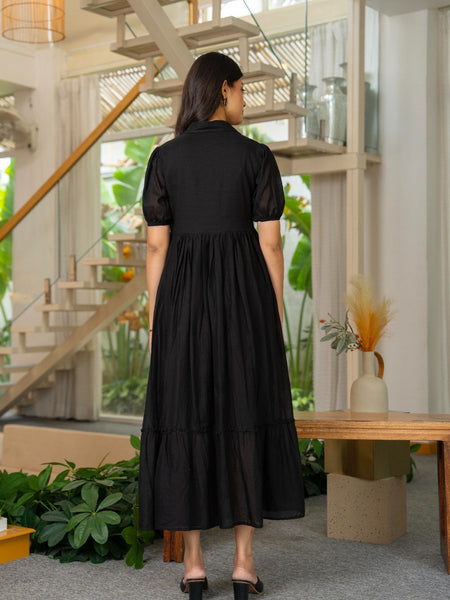 Pure Cotton Hand Painted Tiered Dress