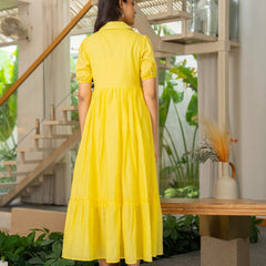 Pure Cotton Hand Painted Tiered Dress