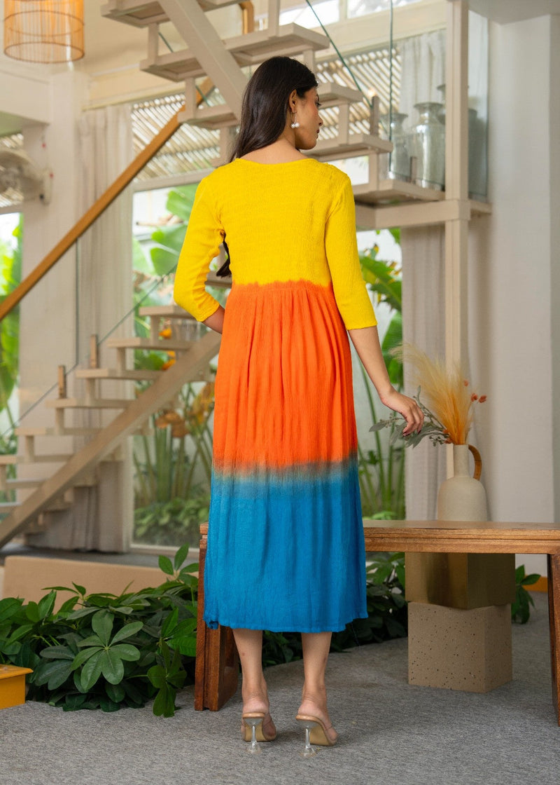 Rayon Crepe Smoking Maxi Dress