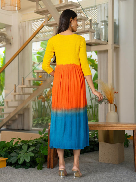 Rayon Crepe Smoking Maxi Dress