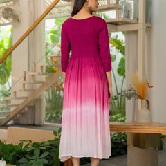 Rayon Crepe Smoking Maxi Dress