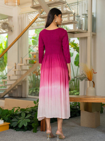 Rayon Crepe Smoking Maxi Dress