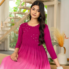 Rayon Crepe Smoking Maxi Dress