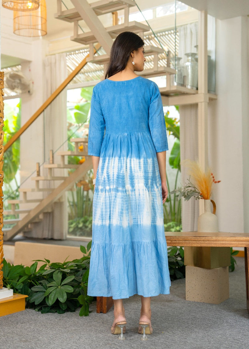 Mulcotton Tie and Dye Tiered Dress