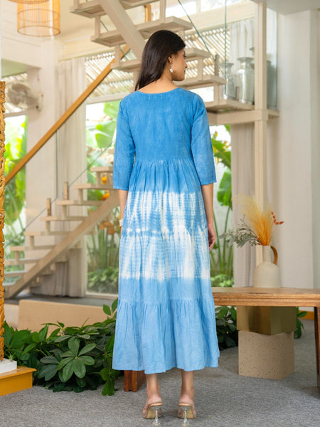 Mulcotton Tie and Dye Tiered Dress