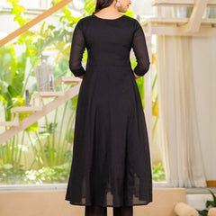 Mulcotton Hand Painted Kali Kurta Pant & Dupatta