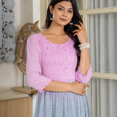 Rayon Crepe Smoking Maxi Dress