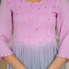 Rayon Crepe Smoking Maxi Dress