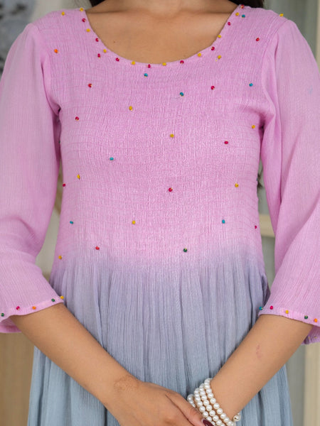 Rayon Crepe Smoking Maxi Dress