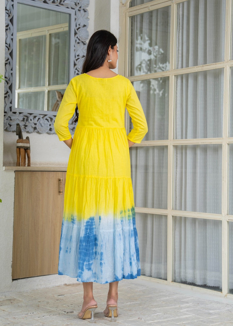 Mulcotton Tie and Dye Tiered Dress