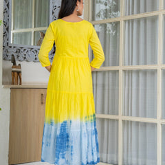 Mulcotton Tie and Dye Tiered Dress