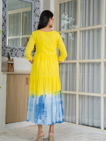 Mulcotton Tie and Dye Tiered Dress