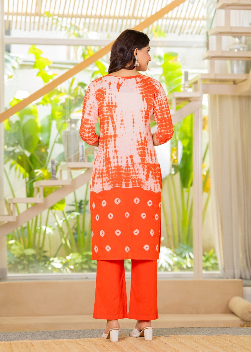Pure Cotton Shibori Effect Kurta Pant  and  Dupatta
