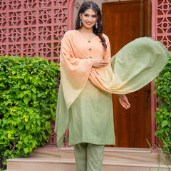 Cotton Dobby Ombre Effect Kurta Pants and Dupatta