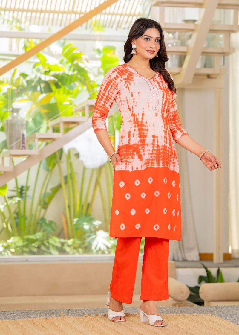Pure Cotton Shibori Effect Kurta Pant  and  Dupatta
