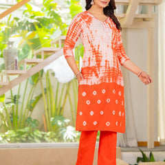 Pure Cotton Shibori Effect Kurta Pant  and  Dupatta