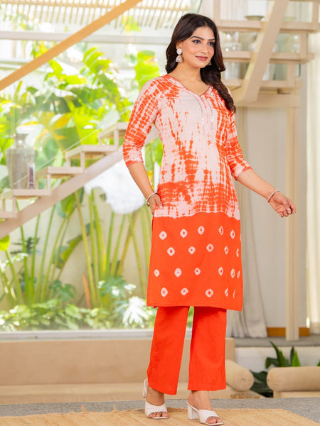 Pure Cotton Shibori Effect Kurta Pant  and  Dupatta