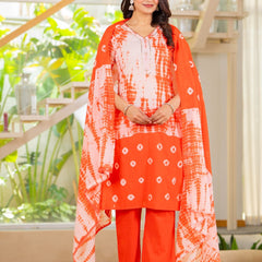 Pure Cotton Shibori Effect Kurta Pant  and  Dupatta