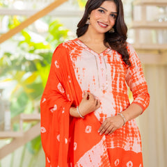 Pure Cotton Shibori Effect Kurta Pant  and  Dupatta