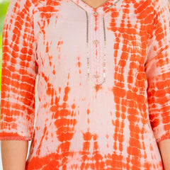 Pure Cotton Shibori Effect Kurta Pant  and  Dupatta