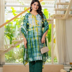 Pure Cotton Shibori Effect Kurta Pant  and  Dupatta