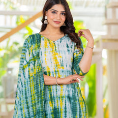 Pure Cotton Shibori Effect Kurta Pant  and  Dupatta