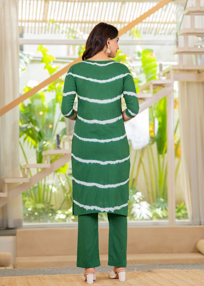 Pure Cotton Leheriya Effect Kurta Pant  and  Dupatta