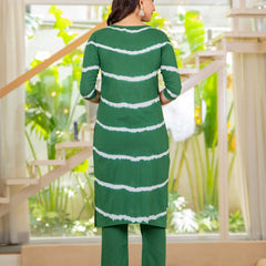 Pure Cotton Leheriya Effect Kurta Pant  and  Dupatta
