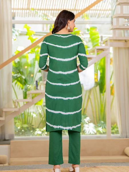 Pure Cotton Leheriya Effect Kurta Pant  and  Dupatta