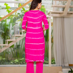 Pure Cotton Leheriya Effect Kurta Pant  and  Dupatta