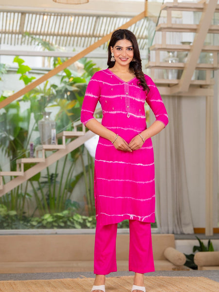 Pure Cotton Leheriya Effect Kurta Pant  and  Dupatta