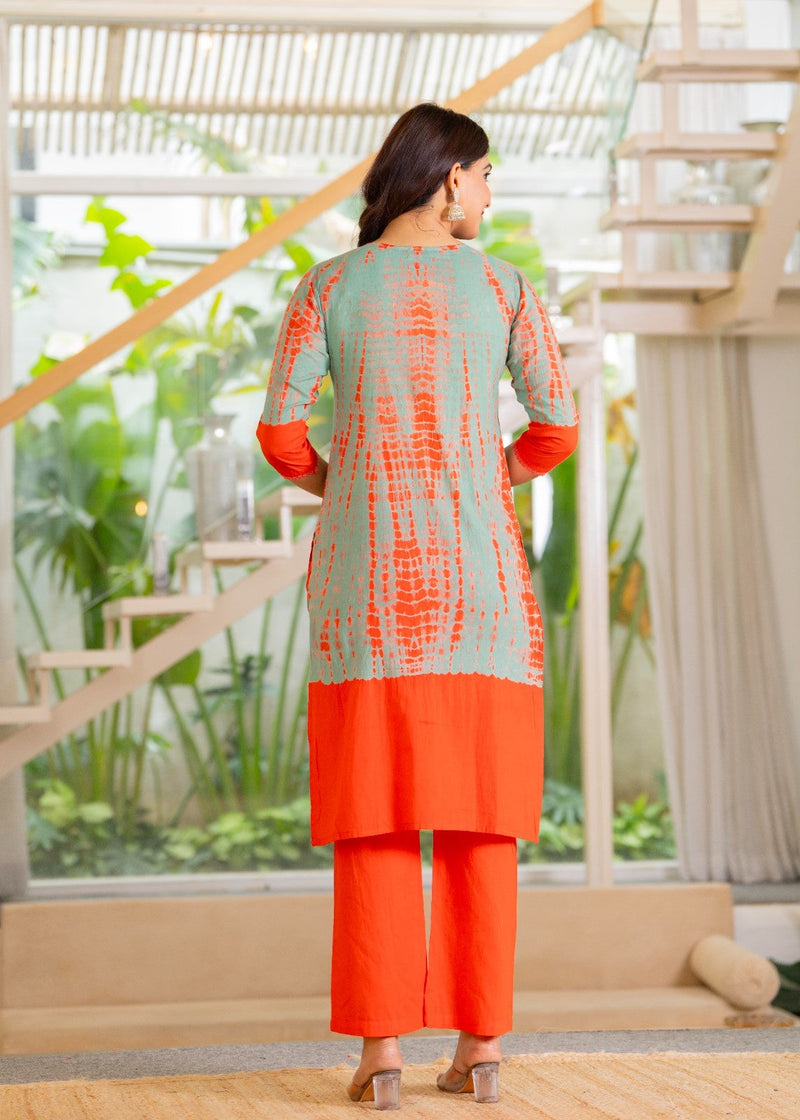 Pure Cotton Shibori Effect Kurta Pant  and  Dupatta