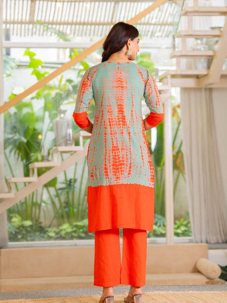 Pure Cotton Shibori Effect Kurta Pant  and  Dupatta