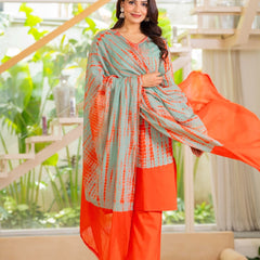 Pure Cotton Shibori Effect Kurta Pant  and  Dupatta