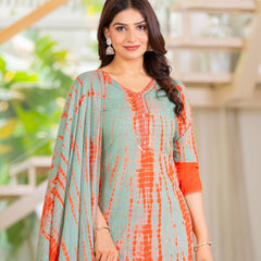 Pure Cotton Shibori Effect Kurta Pant  and  Dupatta