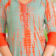 Pure Cotton Shibori Effect Kurta Pant  and  Dupatta