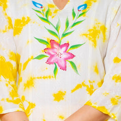 Cotton Dobby Hand Brush Painted Kurta Pants and Dupatta