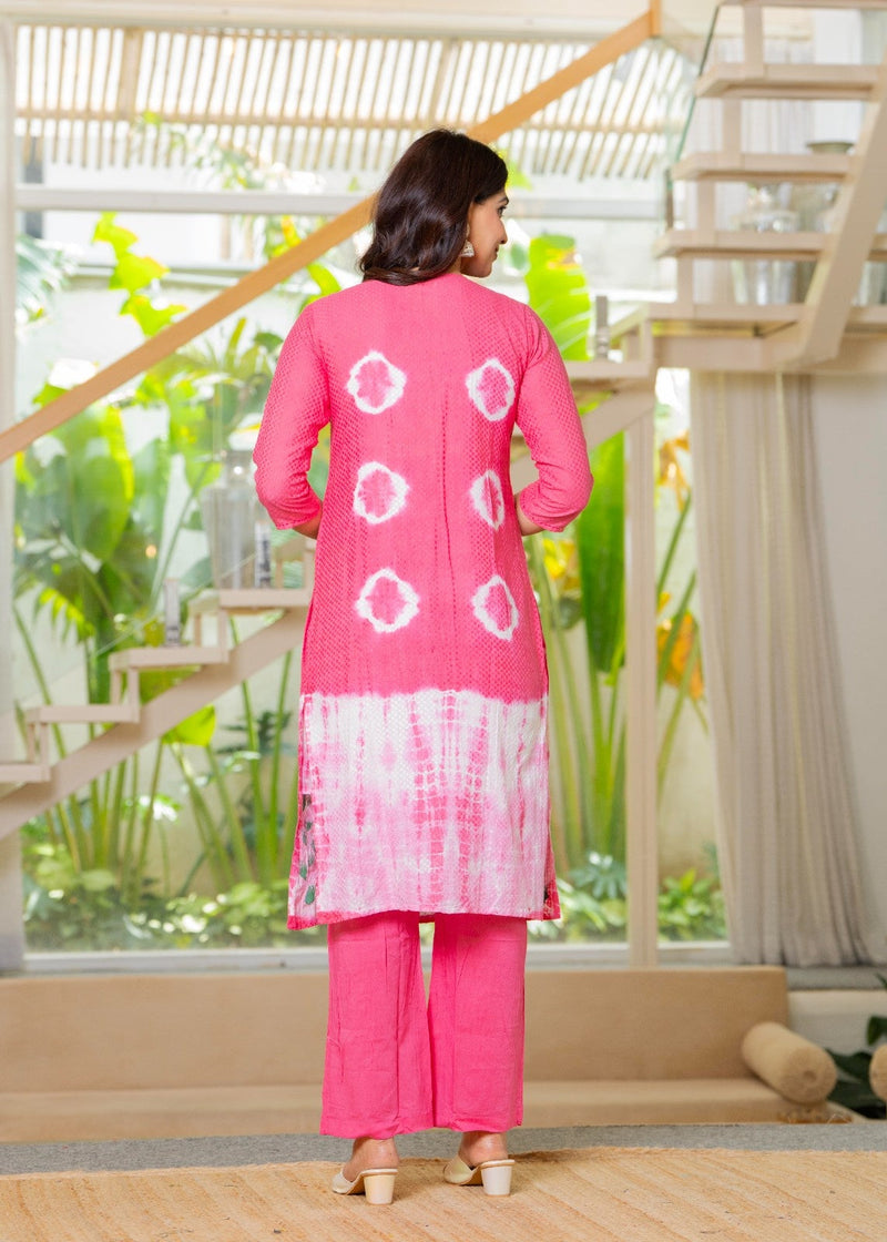 Cotton Dobby Hand Painted Kurta Pants and Dupatta