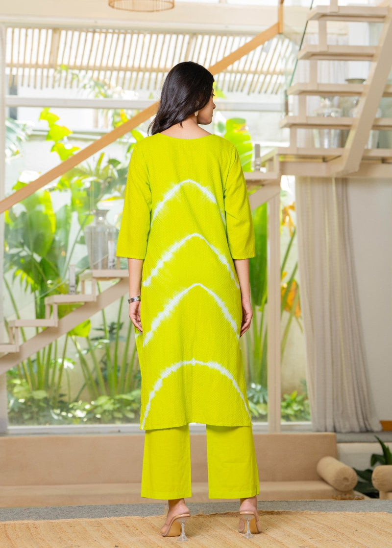 Cotton Dobby Hand Painted Kurta Pants and Dupatta