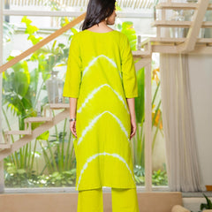 Cotton Dobby Hand Painted Kurta Pants and Dupatta