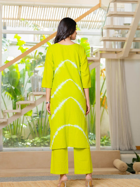 Cotton Dobby Hand Painted Kurta Pants and Dupatta