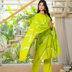 Cotton Dobby Hand Painted Kurta Pants and Dupatta