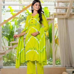 Cotton Dobby Hand Painted Kurta Pants and Dupatta