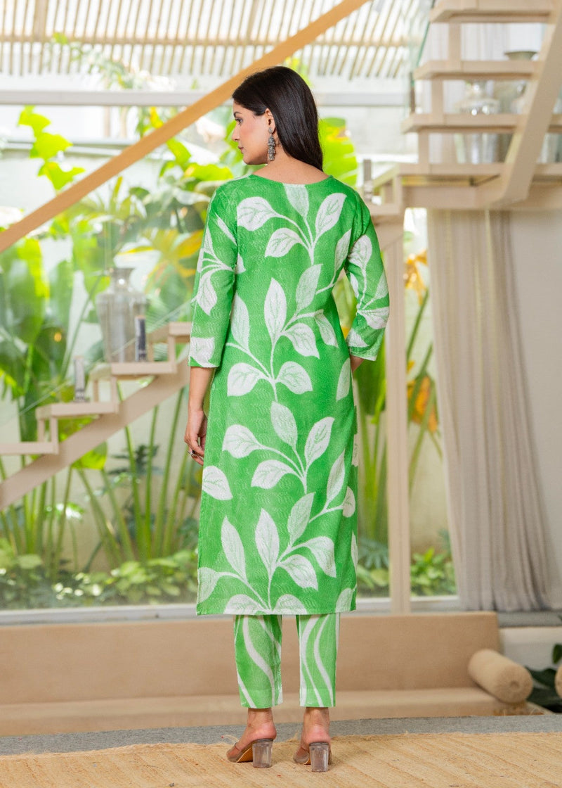 Cotton Dobby Hand Printed Kurta Pants and Dupatta