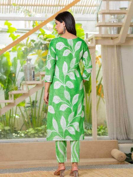 Cotton Dobby Hand Printed Kurta Pants and Dupatta