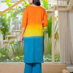 Pure Cotton Ombre Effect Kurta Pant  and  Dupatta