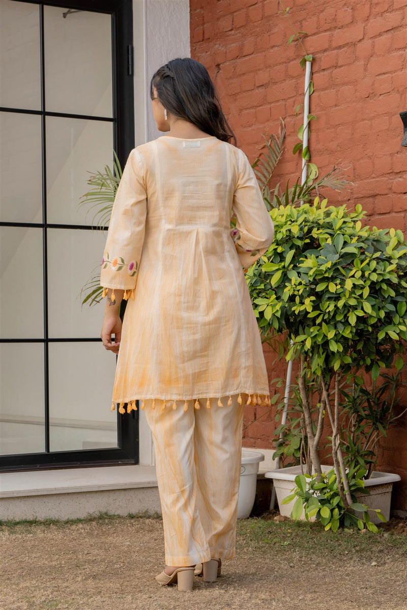 Woman Pakisthani Tie Dye with Hand Painted Cord Set