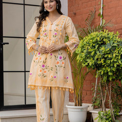Woman Pakisthani Tie Dye with Hand Painted Cord Set