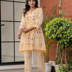 Woman Pakisthani Tie Dye with Hand Painted Cord Set