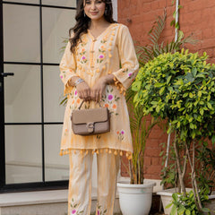 Woman Pakisthani Tie Dye with Hand Painted Cord Set